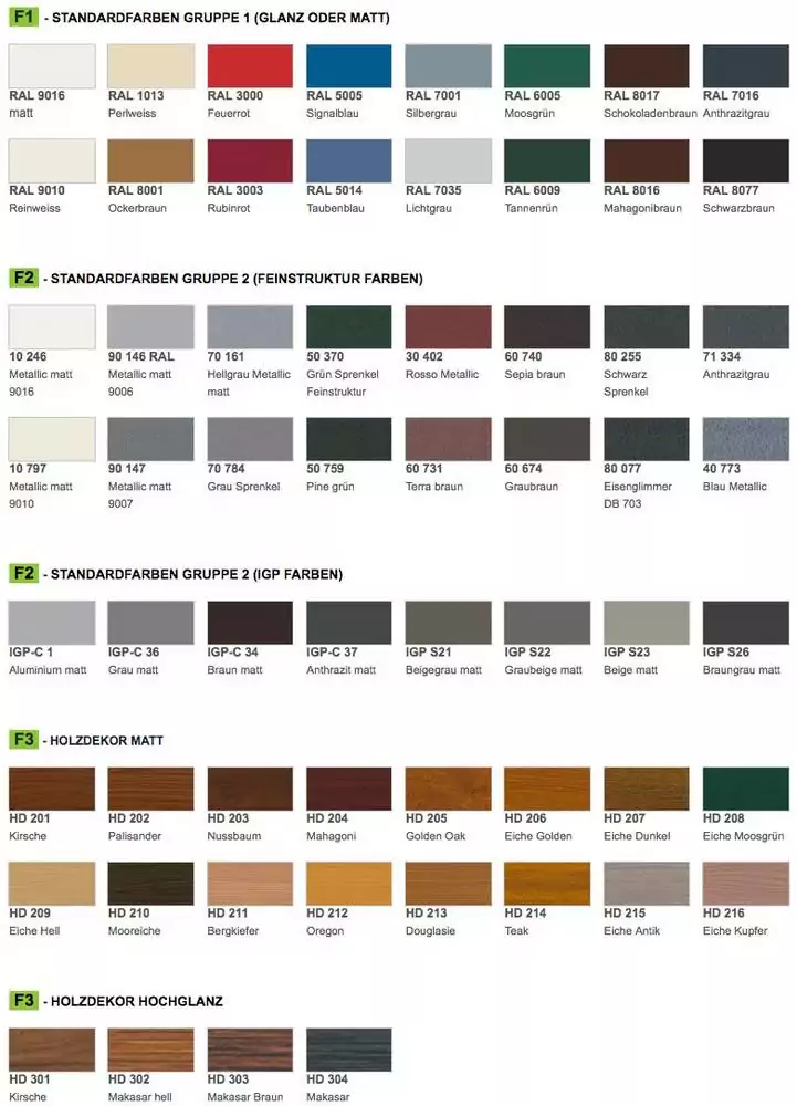 Farbauswahl für Haustüren